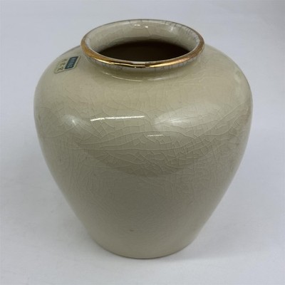 Kyoeigama Japan Ceramic Vase Hand Painted Cherry Blossom Crackle