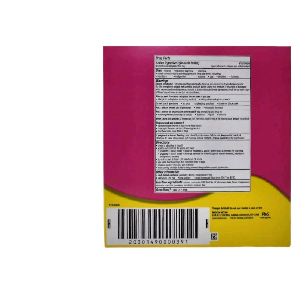 Dispensador Masticables Pepto Bismol - 32 Paquetes de 4 Tabletas Cada uno - Envío Gratis Foto 3 de 4