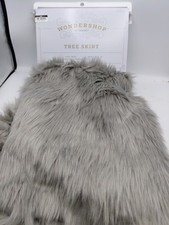 Wondershop Christmas Tree Skirt Faux Fur Light Gray 42in - 54in