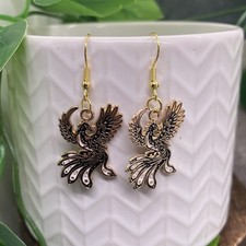 2  Gold-tone Bird Enamel Earring Set Boho Retro Drop Dangle New Free Ship B6945