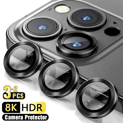 For iPhone 17 Pro Max/17 Pro Metal Ring Tempered Glass Camera Lens Protector