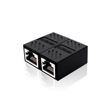 RJ45 Cat6 Coupler Ethernet Connector Female to Female Extender Black 2 Pack