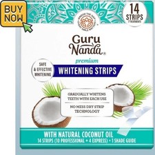 GuruNanda Teeth Whitening Strips - 7-Day Treatment with Non-Slip,Dry Strip new