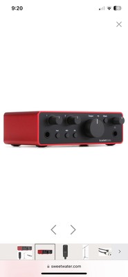 Focusrite Scarlett Solo 4th Gen USB Audio Interface - Red