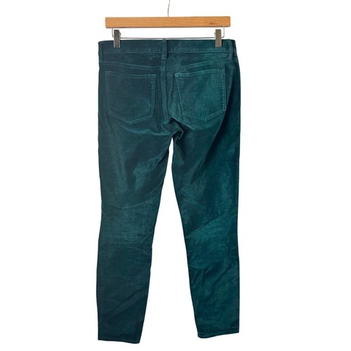 J Crew Toothpick Jeans Green Crushed Velvet Women’s 27 Tall Ankle Stretch Boho - Picture 5 of 12