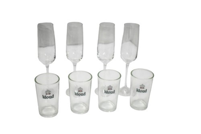 #ad Rona Nattie Clear Champagne Glasses Set of 8 Kloud Logo 7oz Slovakia 689 677 $44.99