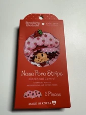 Strawberry Shortcake Celavi Nose Pore Strips (6 Pack) Pink With Flowers & Berry