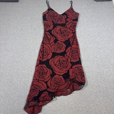 VTG Y2K Epilogue Dress Womens L Dress Midi Asymmetrical Roses Babydoll Dark Goth