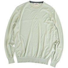 Hermes Knit 21SS Sweater Long Sleeve Wool Top Men L Green Used MOLO-0