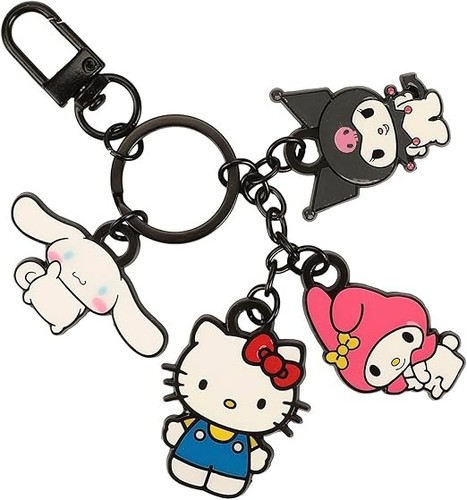 Hello Kitty My Melody Kuromi Cinnamoroll Enamel Charm Keychain Sanrio Multi
