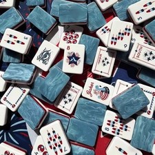 Vibrant Layered Mahjong Tiles Full American Set 160Tiles Commemorative fireworks
