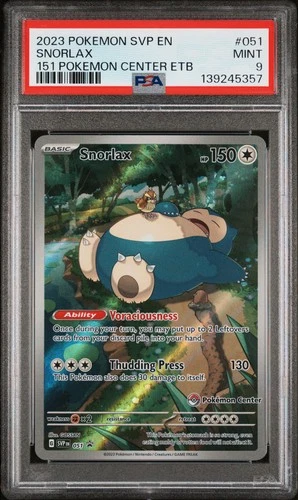 2023 POKEMON SVP EN-SV BLACK STAR PROMO #051 SNORLAX PSA 9