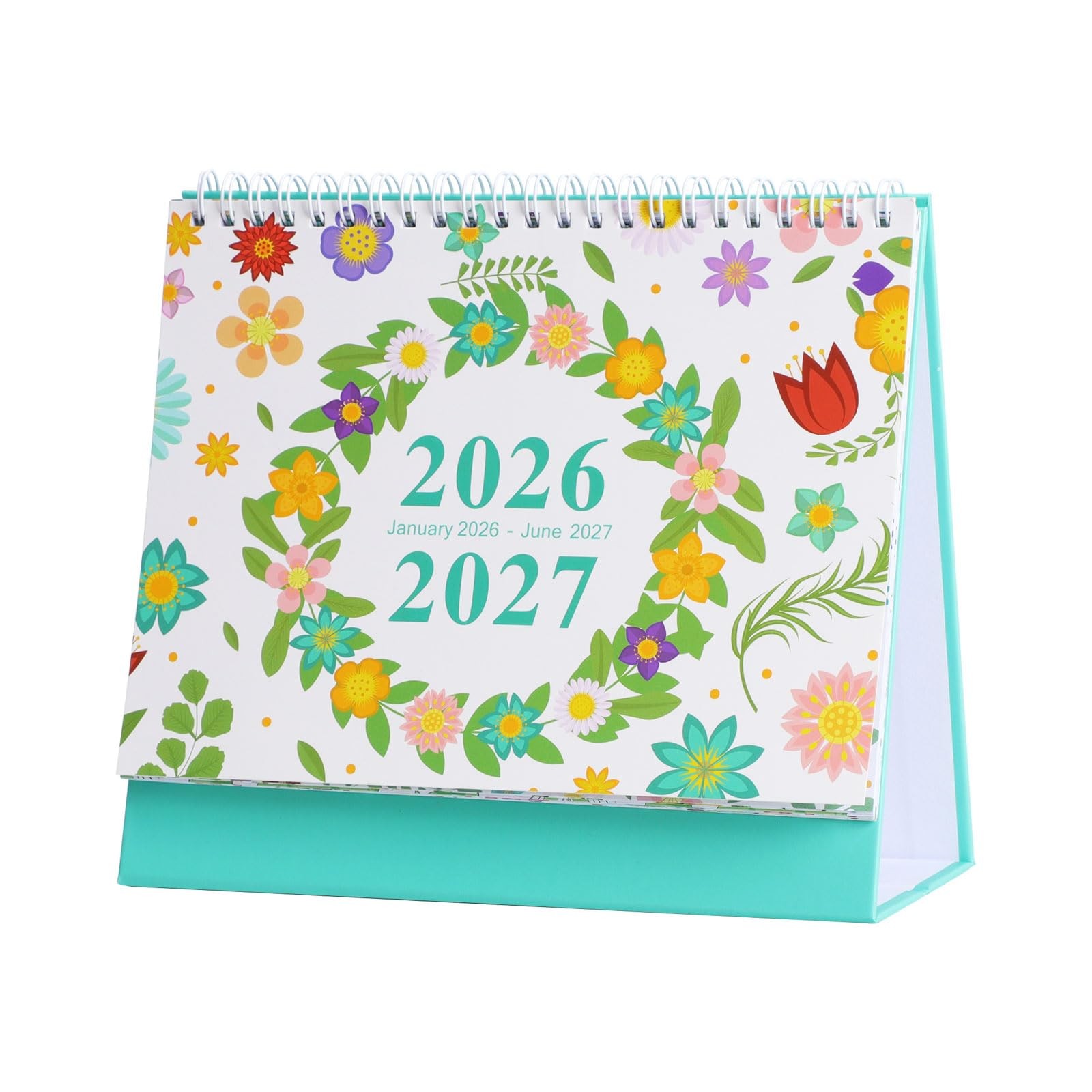 Desk Calendar 2026-2027, Floral Calendars (January 2026-June 2027), Flower