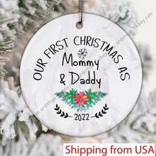 Our First Christmas as Mommy and Daddy Ornament New Parents Expecting Mom Dad...