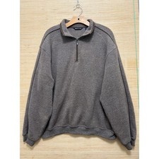 PGA Tour Mens Brown Marl Quarter Zip Pullover Sweater Size Large Mock Neck