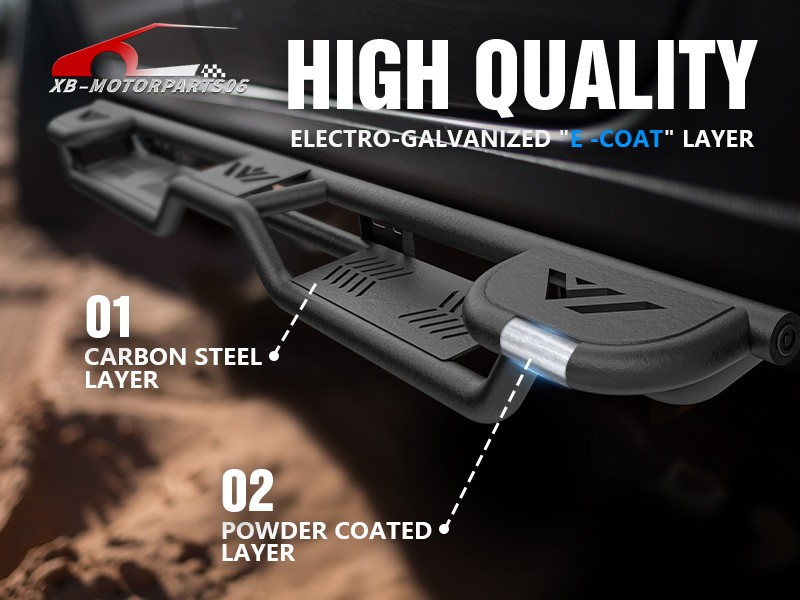 Three Raised Steps Running Boards For 2024 2025 Toyota Tacoma Double & Crew Cab