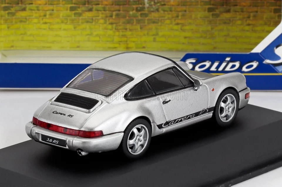MODELLINO AUTO STATICO SOLIDO PORSCHE 911 964 RS COUPE 1994 SILVER SCALA 1/43 - Immagine 2 di 4