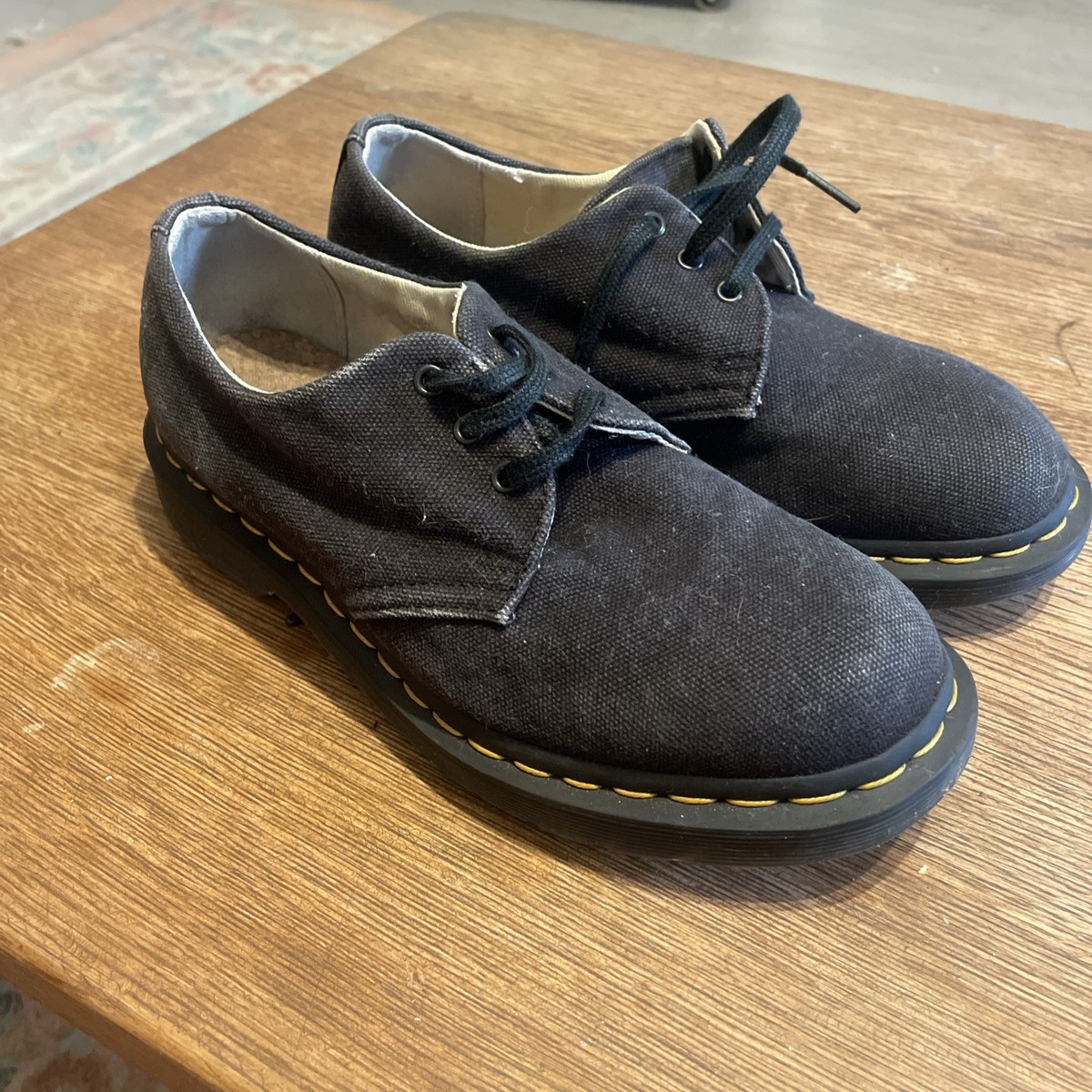 Dr. Martens Graphite Canvas Oxfords Dr Martens 1461 Oxford Shoes 3 Eye Natural Graphite Canvas  main image 2