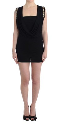 Roccobarocco Schwarzes Verziertes Jersey Mini Etuikleid Kurz Für Damen