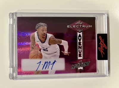 Ja Morant NBA Basketball Leaf Electrum Auto / Autograph / Autogramm 3/4
