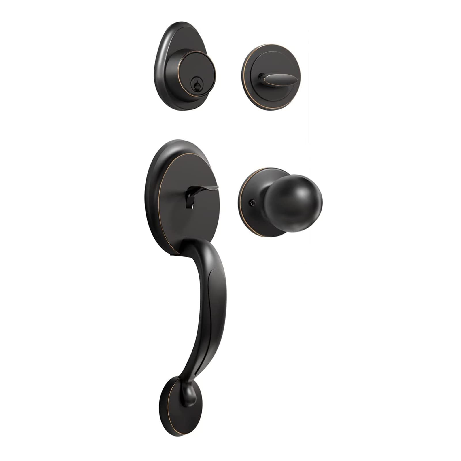 КОМПЛЕКТ ЗАМКОВ ДЛЯ ПЕРЕДНЕЙ ДВЕРИ KIAYACI A-SJ01075 - БРОНЗА, НАТЕРТАЯ МАСЛОМ