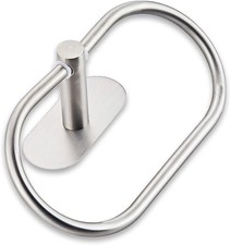 Maiql, Anello Autoadesivo Per Asciugamani Da Bagno, In Acciaio Inox, Senza Foratura, Moderno Gancio Per Asciugamani Da Parete In Nichel Spazzolato - 2