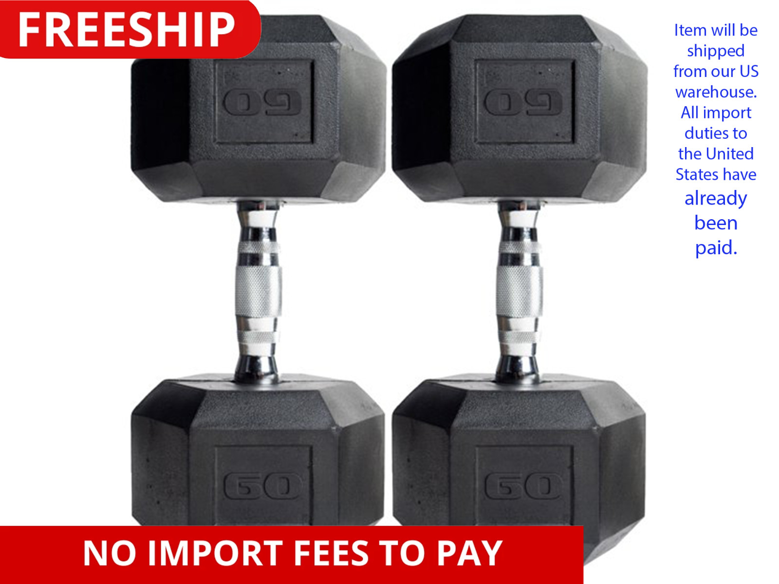 CAP Barbell, 60lb Coated Hex Dumbbell Pair