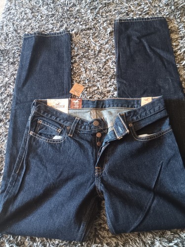 Hollister Slim Straight Men's 32x34 Dark Wash Denim Jeans New With Tags