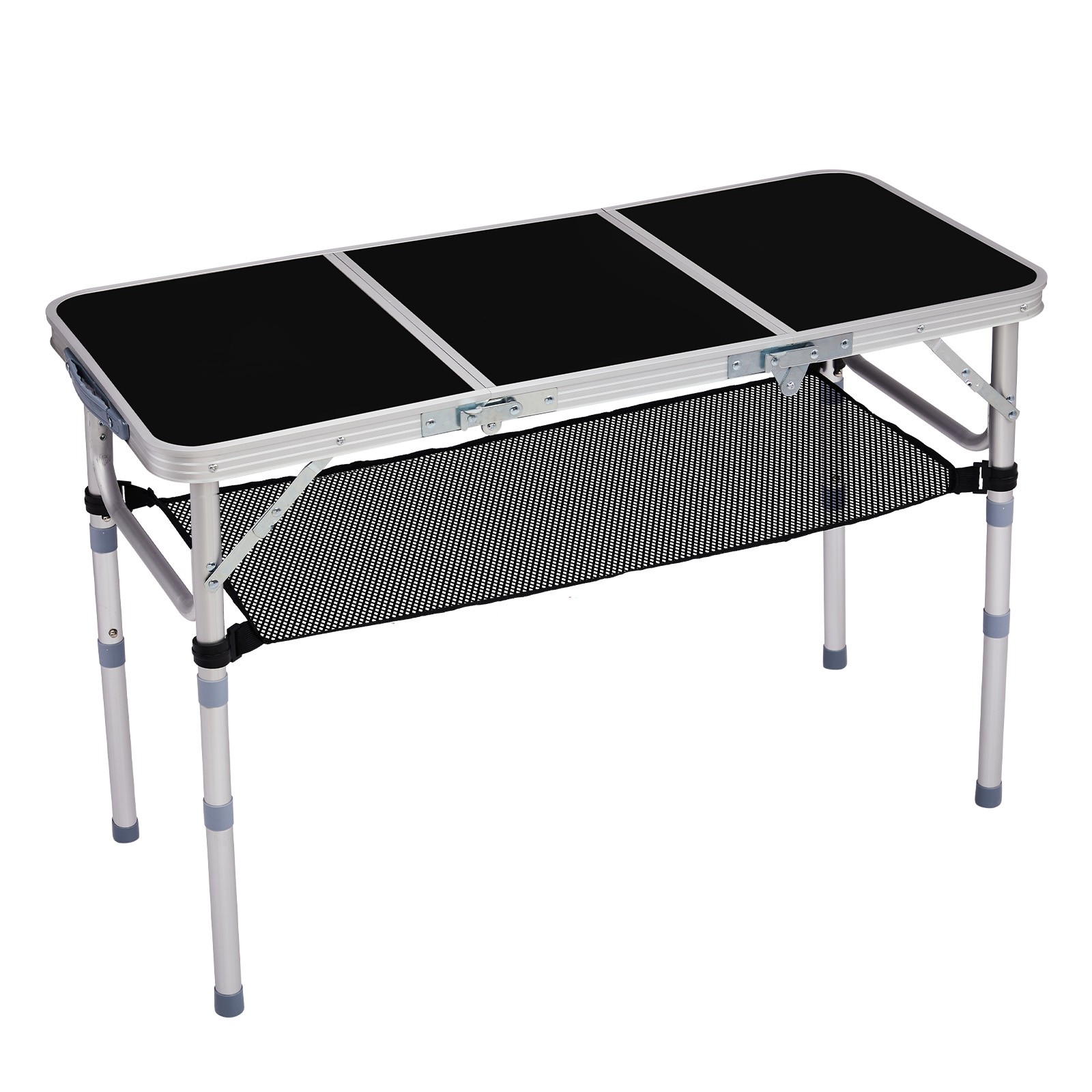 Outdoor Folding Camping Table, 3ft Portable Pinic Table with 3 Adjustable Height