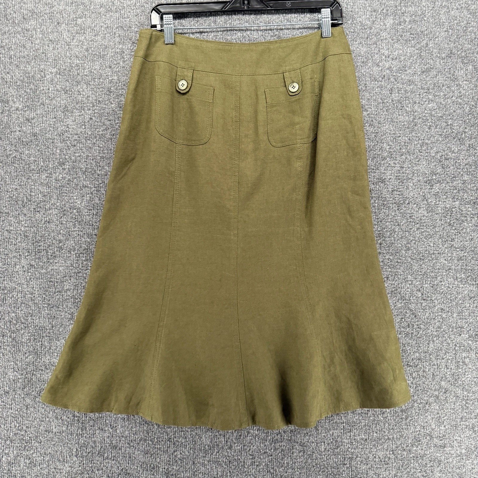Ann Taylor Skirt Womens 8 Green 100% Linen Fit Flare Midi Casual Boho Minimalist
Opens in a new wind