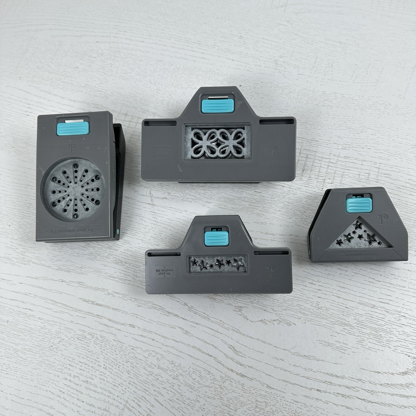 EK Success Paper Punch Lot Of 4 2 Edgers 1 Corner 1 Large Burst Scrapbook Craft