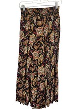 Colorful Paisley Maxi Skirt 6 Boho Indie Folk Peasant Festival Floral Artsy 80s