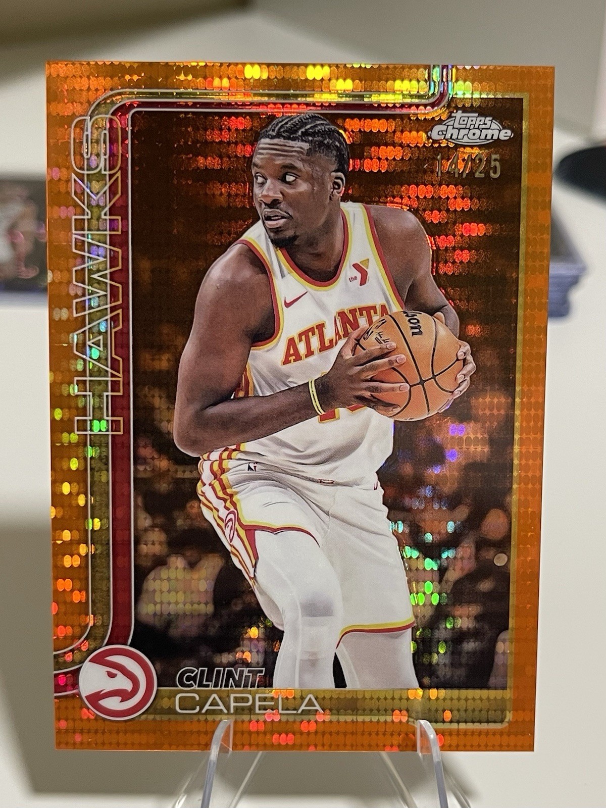 2025-26 Topps Chrome - Clint Capela #81 Orange Pulsar Refractor /25