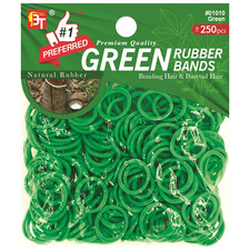 Hair Rubber Bands Green 250/PK Pack of 2