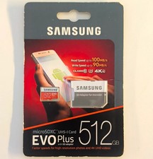New GENUINE Samsung EVO Plus 512GB Micro SD Memory Card with SD Adapter SEALED