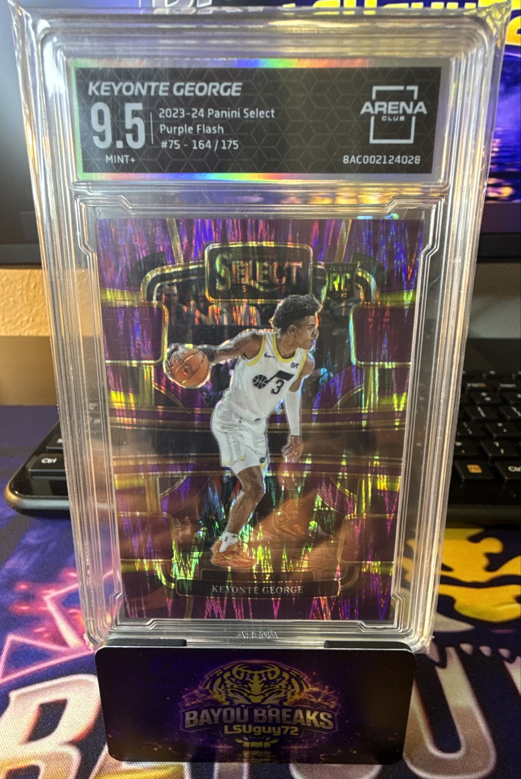 2023-24 Panini Select Keyonte George #75 Purple Flash Prizm /175 (RC)