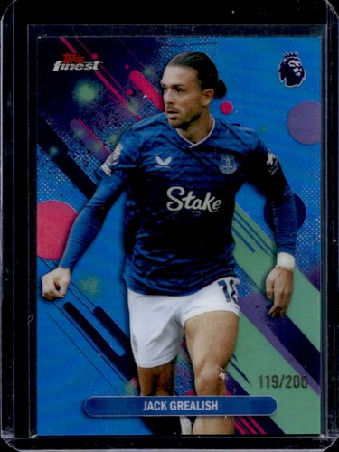 2025-26 Topps Finest Premier League Jack Grealish Common Blue Refractor #/200