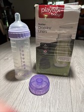 Vintage Playtex Baby Bottle Light Purple Drop Ins 8 Ounce Nipple Cap Bags