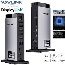 USB C Docking Station Triple Display USB C Hub Laptop Dock 3 HDMI 2 DP for Dell