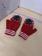 Youth girls female open finger gloves with mi...