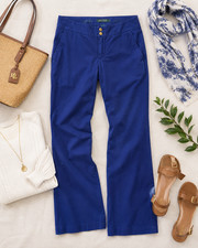 Lauren Ralph Lauren Blue Stretch Cotton Pants Trousers Women's Size 8 Wide Leg