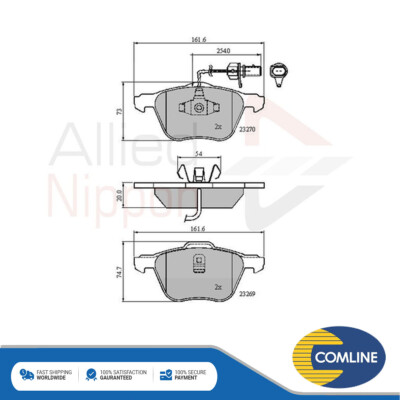 Fits VW Transporter Sharan Seat Alhambra Brake Pads Set Front Allied Nippon