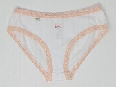 Sloggi Weekend Hipster Print (White with Pink Trim)