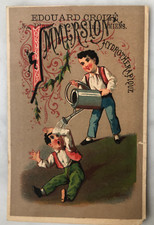 RARE CHROMO ANCIEN ALPHABET LETTRE I Ed. Croize AMIENS TISSUS DEUIL