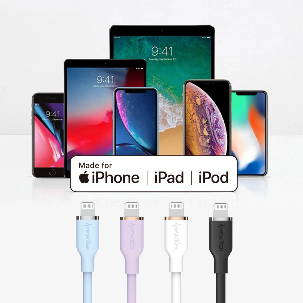 USB to Lightning (5FT) 2.4A Fast Charging Cable Charger Data Cord