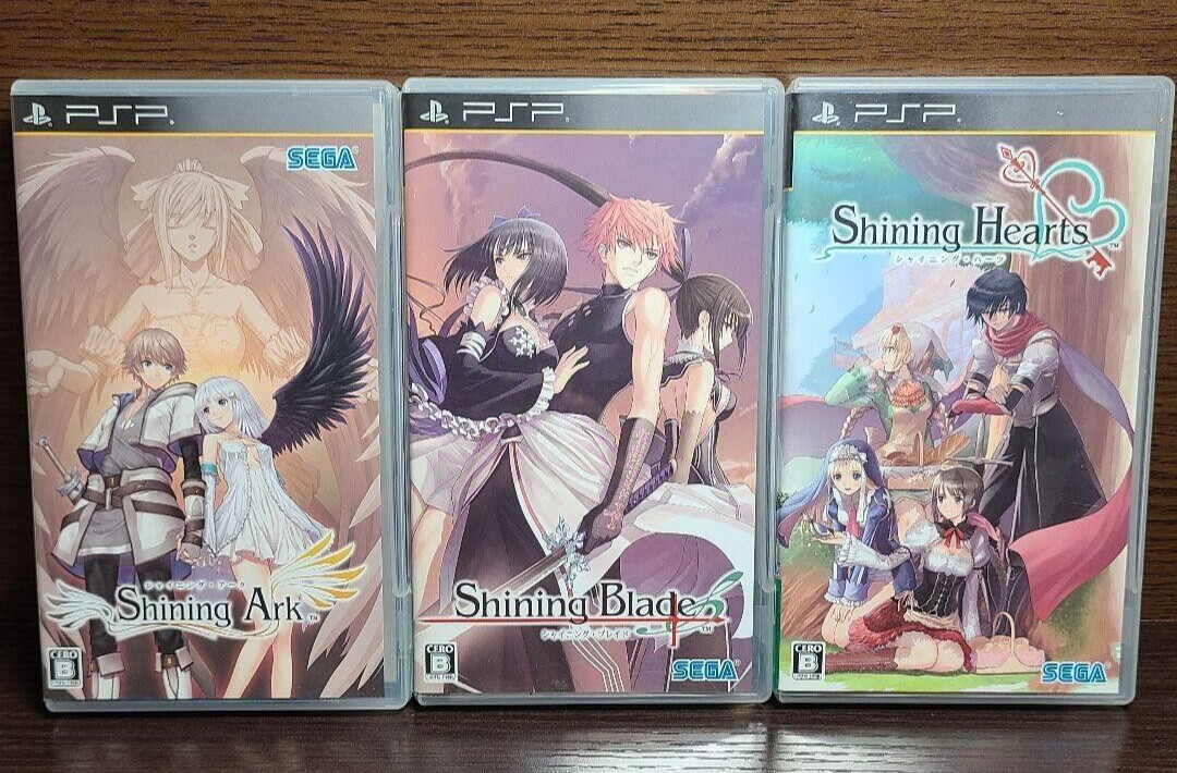 Shining Hearts Ark Blade 3Games set Sony PlayStation Portable PSP Japan Tested