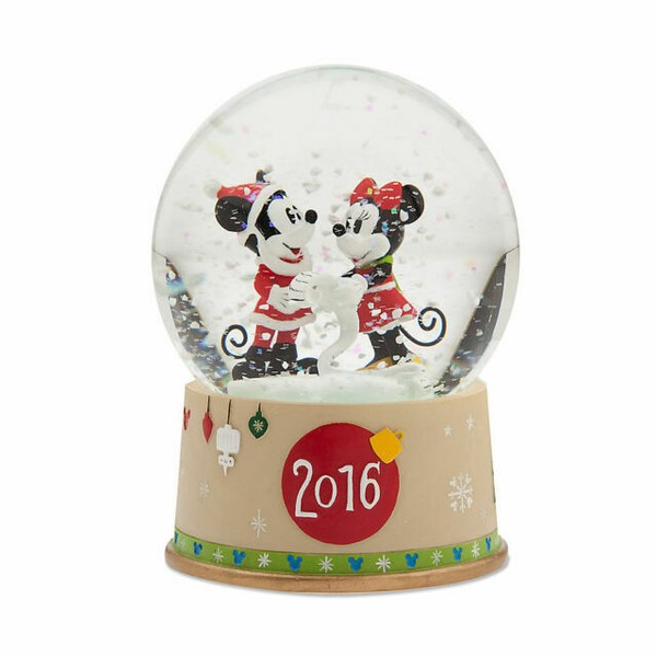 Disney 2016 Snowglobe Mickey Minnie Mouse Holiday Snow Globe for sale