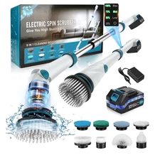 Electric Spin Scrubber, 1200 RPM Cordless Bathroom Power Scrubber with Extension