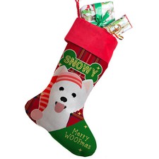 Personalised DOG Christmas Stocking Westie Pet Xmas Pup Treat Toy Bag SD55