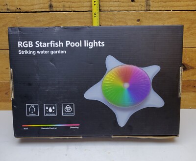 2Pck RGB starfish pool light LED Water Garden Wireless Remote Waterproof BRIGHT!